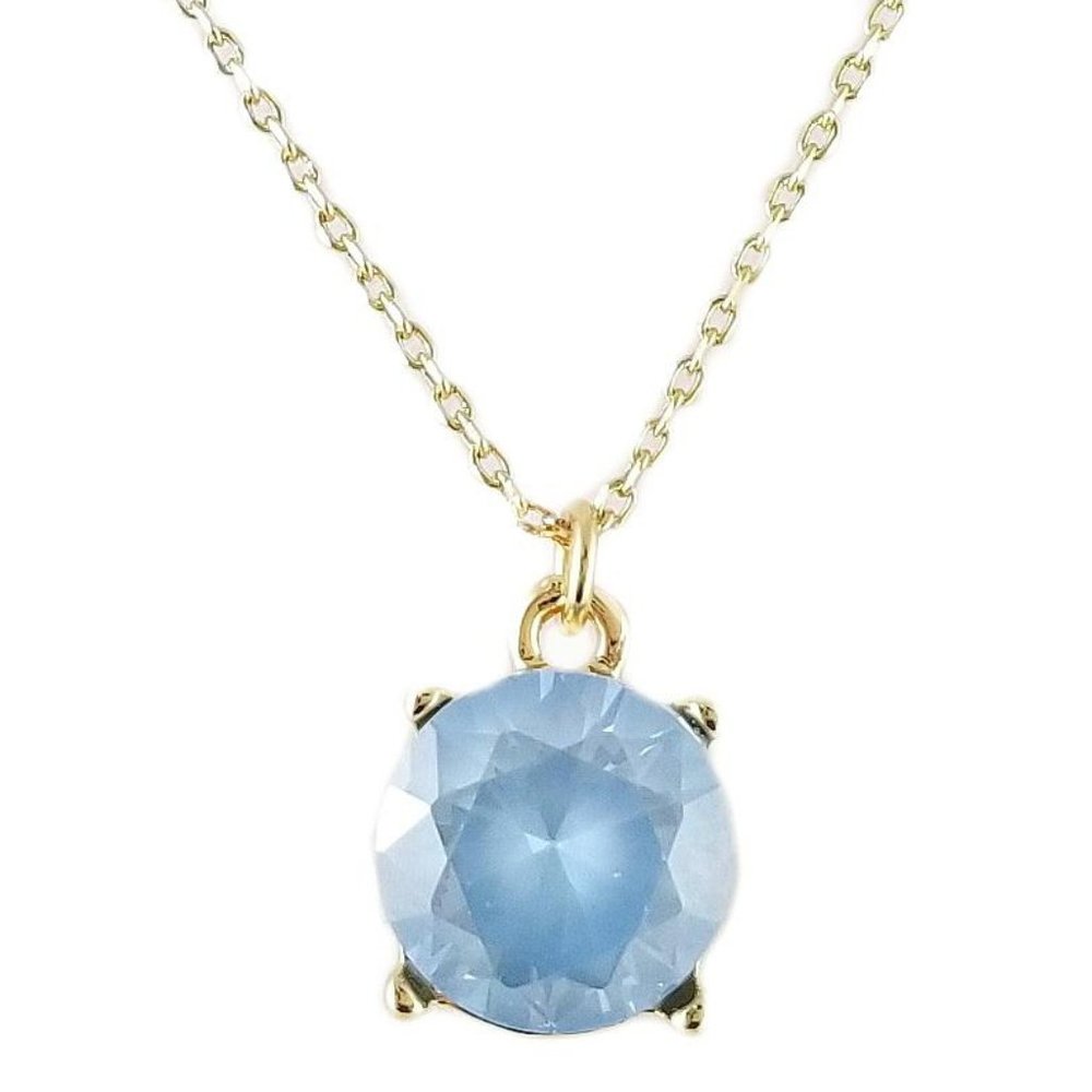 Light Blue Round Charm Simple Chain Necklace